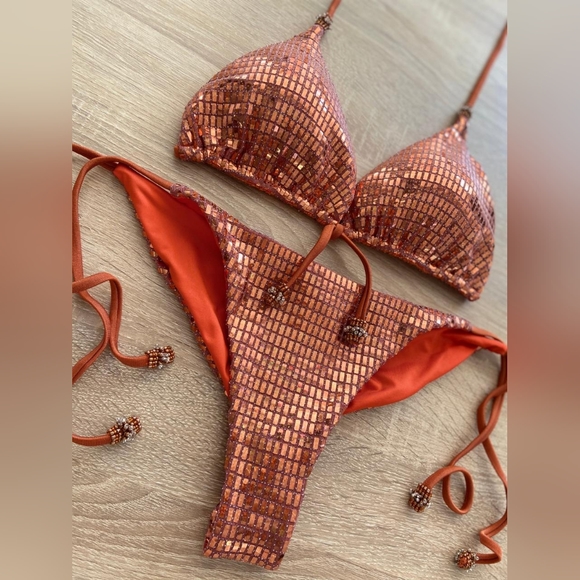 Burnt Orange Shimmer Bikini